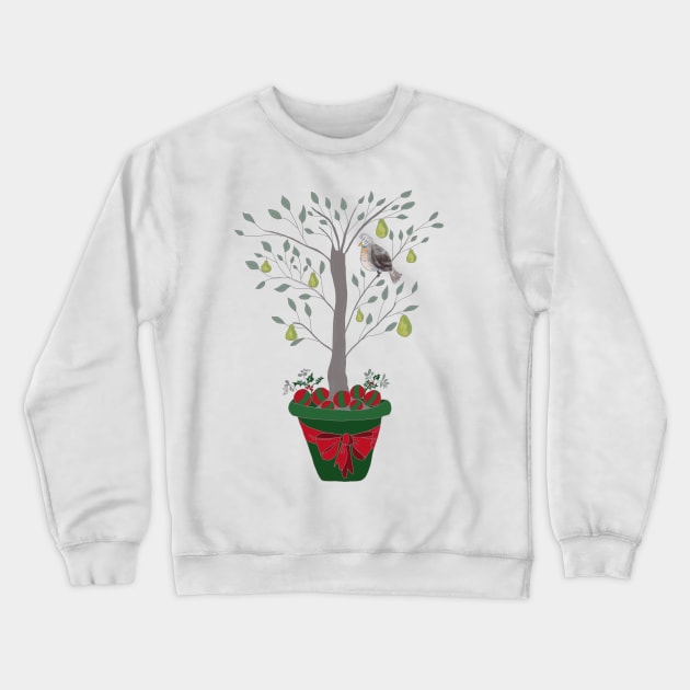 12 Days of Christmas Partridge in a Pear Tree Crewneck Sweatshirt by podartist